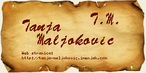 Tanja Maljoković vizit kartica